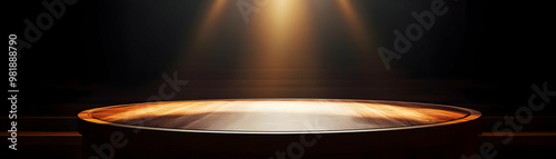 Close-Up of Glossy Debate Podium Illuminated by Spotlight - Perfect for Debate Schedule and Information | Photo Stock Concept