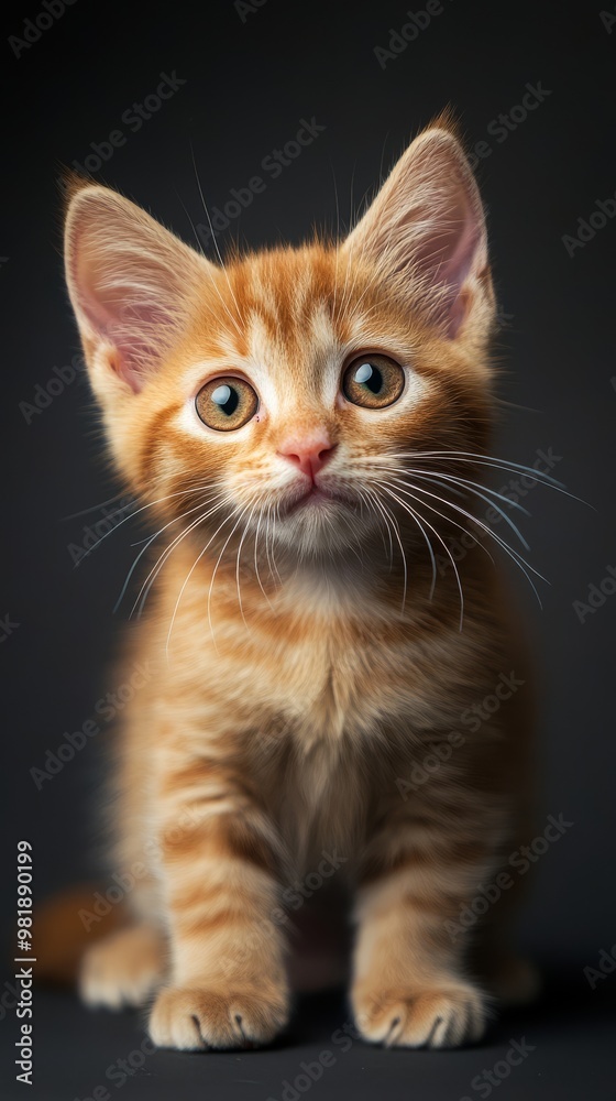 Adorable Ginger Kitten Looking Up. Adorable Ginger Kitten Looking Up.