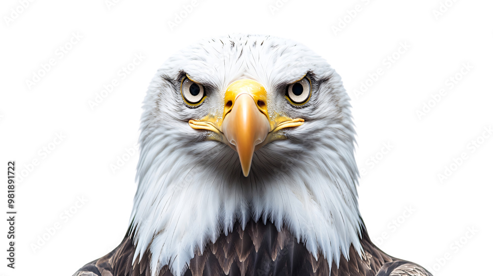 Obraz premium Eagle cut on transparent background cutout, PNG file. Mockup template for artwork graphic design