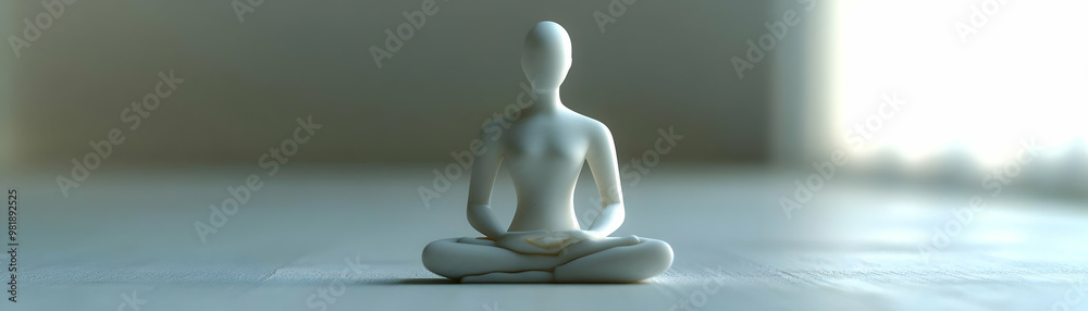 Soft Focus White Meditation Figure: Medium Shot of a Serene Person in White Pose, Edges Softly Blurred�Emphasizing Mindfulness and Stillness for Janeiro Branco in Photo Stock Concept Soft Focus White Meditation Figure: Medium Shot of a Serene Person in White Pose, Edges Softly Blurred�Emphasizing Mindfulness and Stillness for Janeiro Branco in Photo Stock Concept