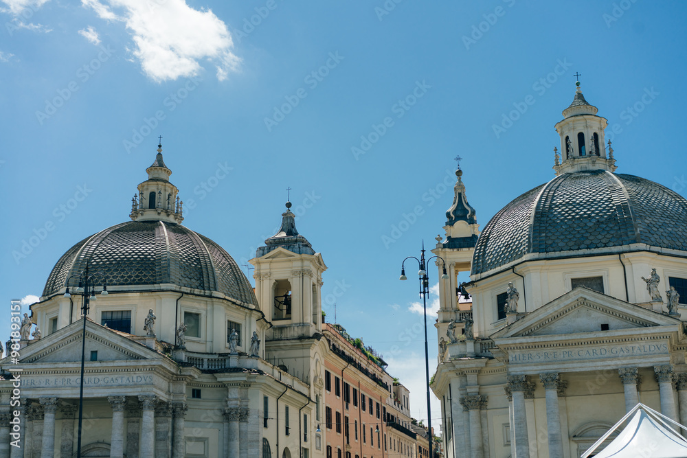 Obraz premium Rome, Italy - November 4 2023: View of Rome Cityscape from the Terrazza Viale del Belvedere