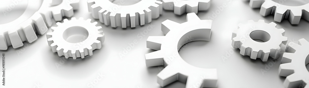 Emotional Intelligence Illustration: White Gears Interlocking to Represent EI Aspects - Dynamic Camera Rotation on Isolated White Background Emotional Intelligence Illustration: White Gears Interlocking to Represent EI Aspects - Dynamic Camera Rotation on Isolated White Background
