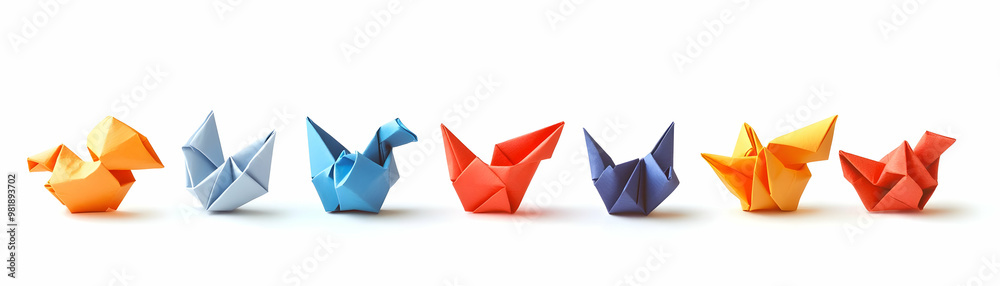 Ballot Origami Transformation: Illustration of Folding Paper into Election Symbols for Voter Education - Isolated on White Background Ballot Origami Transformation: Illustration of Folding Paper into Election Symbols for Voter Education - Isolated on White Background