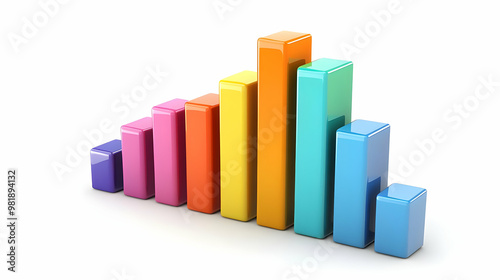 Free Download 3D Bar Graph Vector Illustration: Voter Turnout Percentages Across Election Cycles, Color-Coded and Labeled, Isolated on White Background for Analysis - GFXLoad