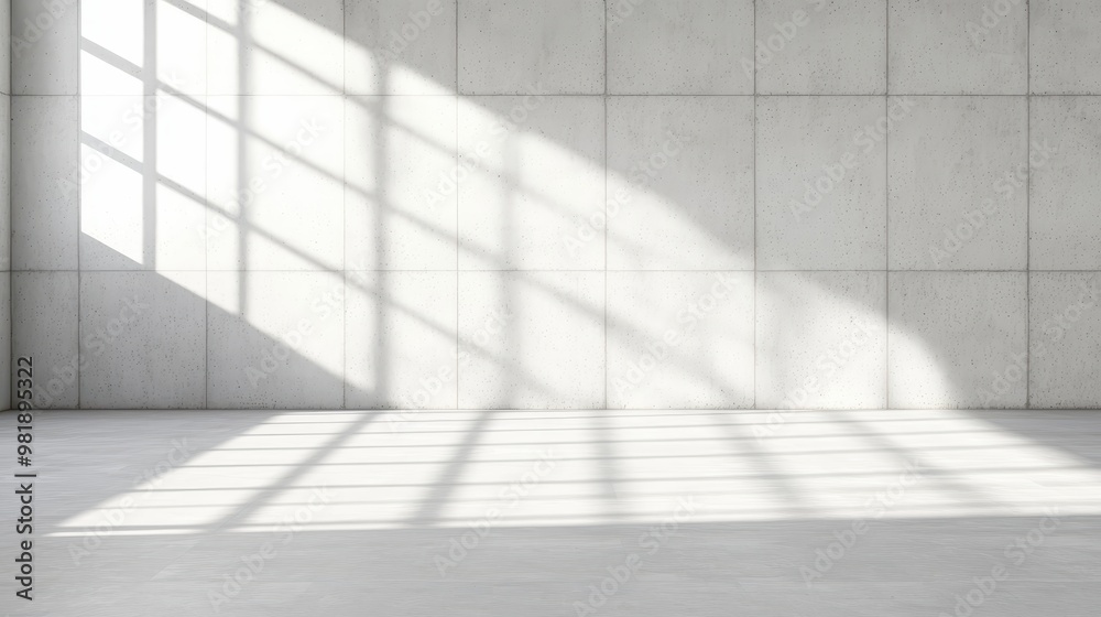 Obraz premium Concrete Wall With Window Light And Shadow