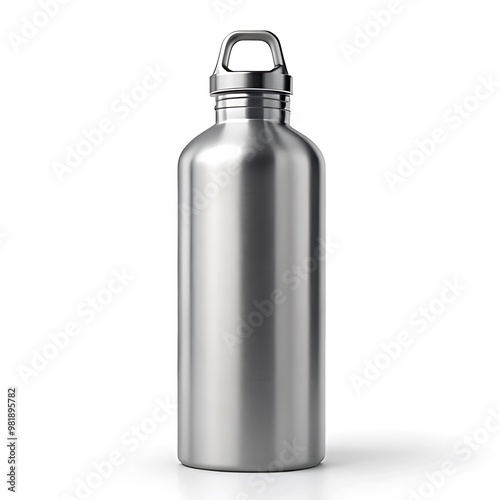 Blank 1000Ml Single-Wall Stainless Steel Water Bottle Gym Sport Bottles mockup template design white background
