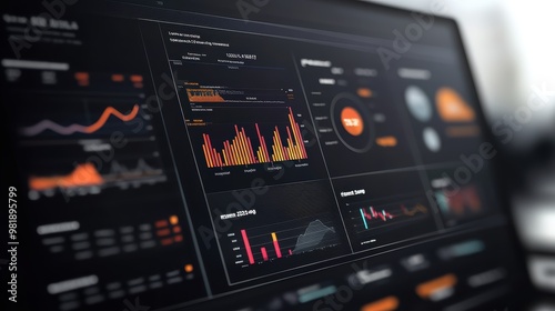 Financial Data Analysis on Laptop Screen