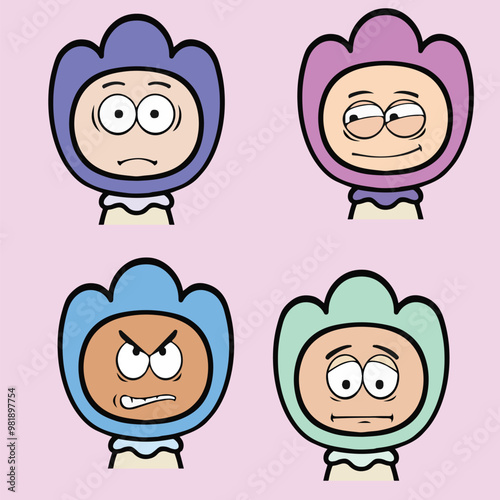 Leaf Man Expression vector flat illustration
