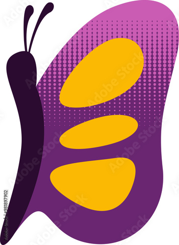 Quadro su tela Butterfly Letter Alphabet Vector Element D