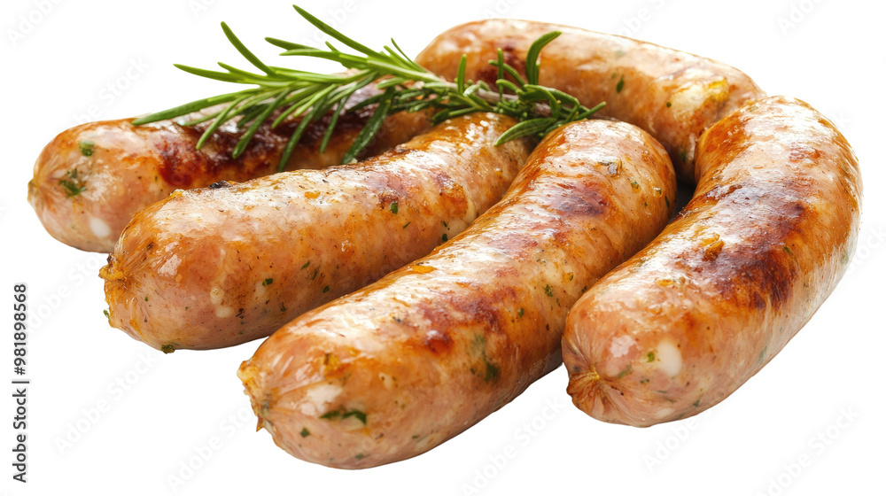 fresh sausages on a white transparent background fresh sausages on a white transparent background