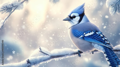 Blue Jay in Winter Wonderland photo