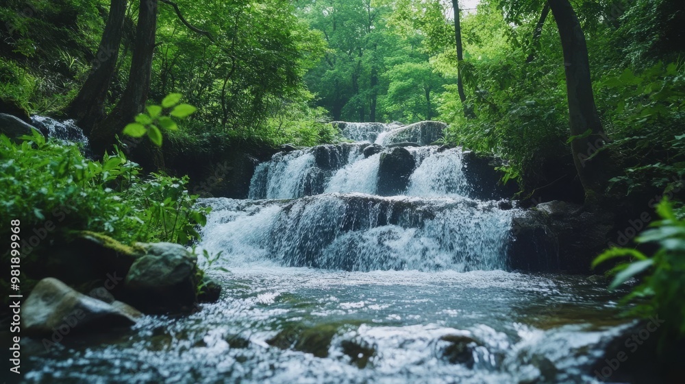 Fototapeta premium Cascading stream flows