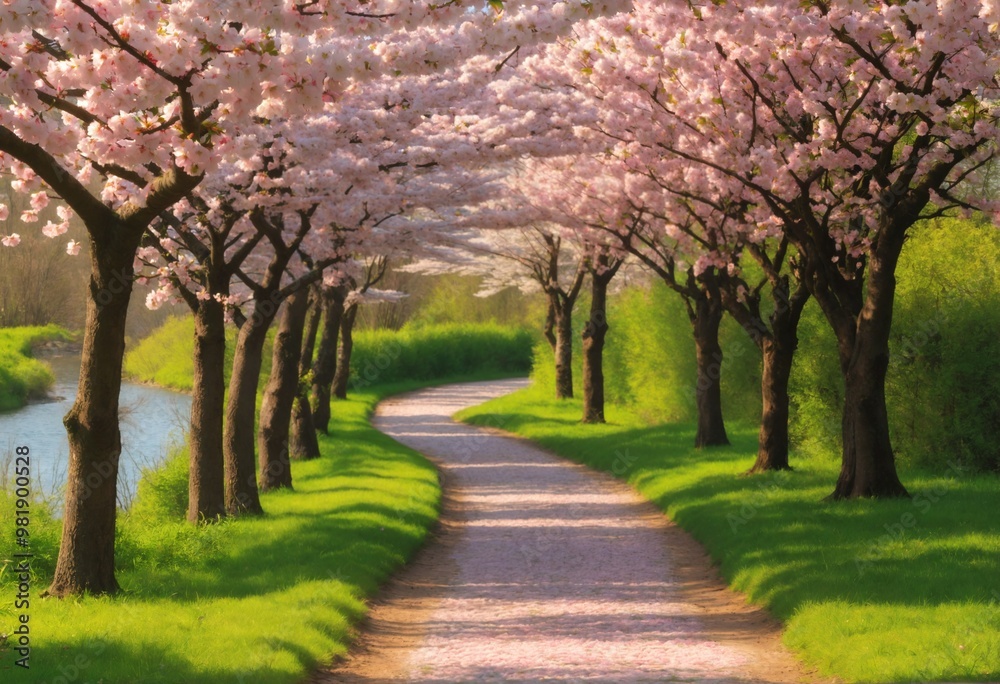 Springtime Cherry Blossom Lane Springtime Cherry Blossom Lane