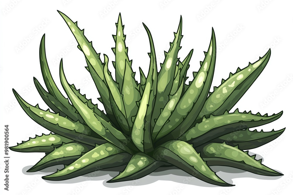 aloe on white background aloe on white background