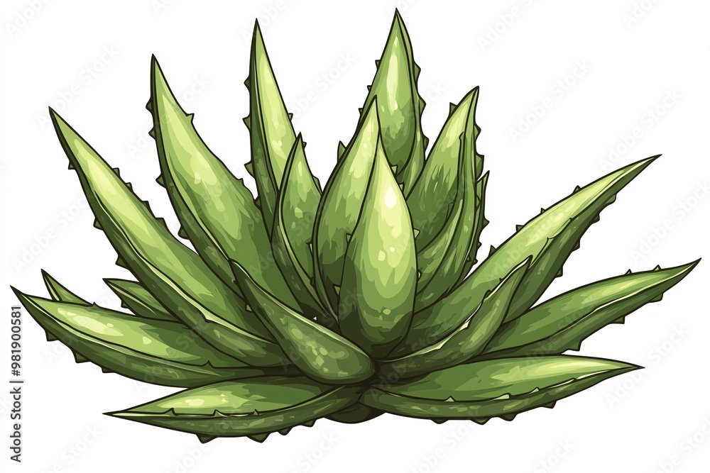 Fototapeta premium aloe on white background