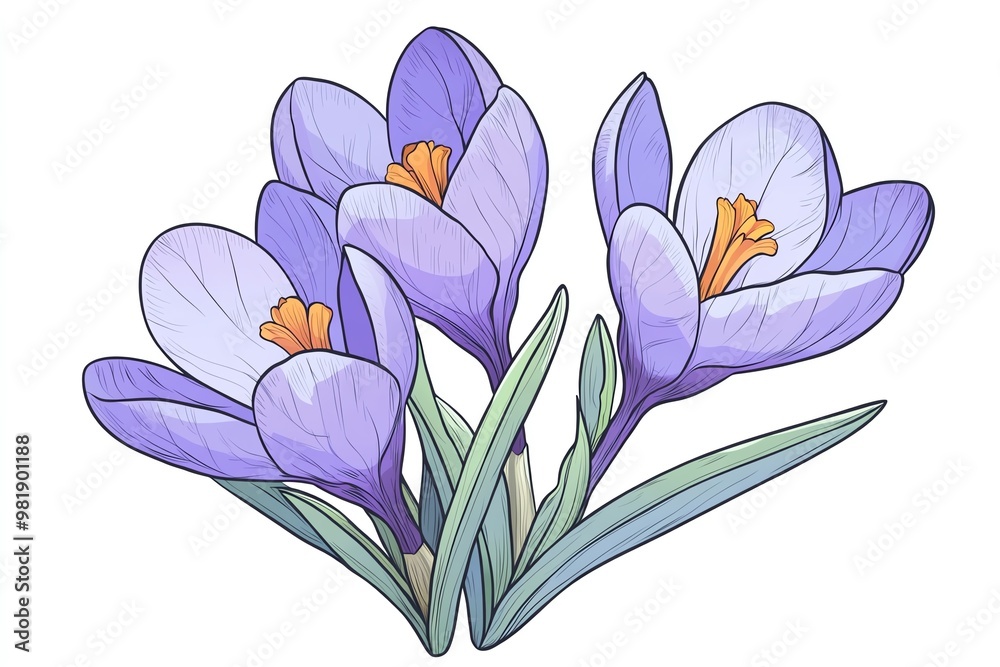 Obraz premium crocus on white background