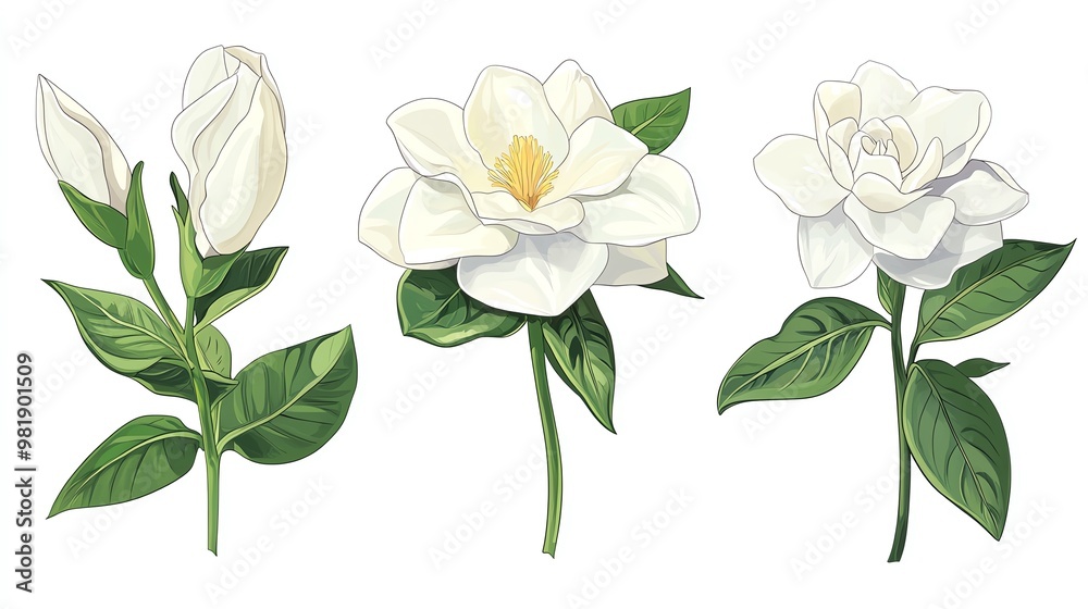 Jasmine on white background Jasmine on white background