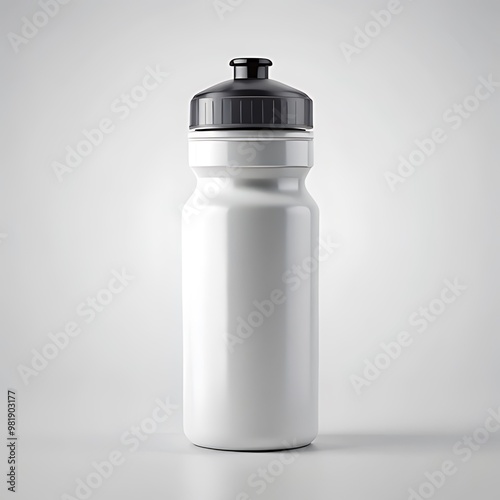 Blank 20 oz. Bicycle Bottle With finger gripe mockup template design white background