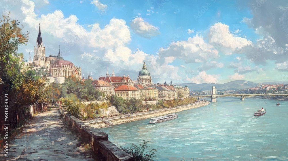 Fototapeta premium View of Danube in Budapest