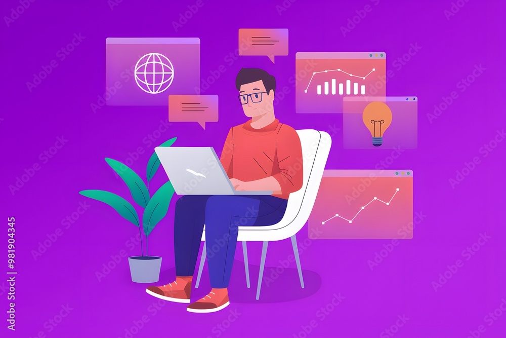 person working on laptop