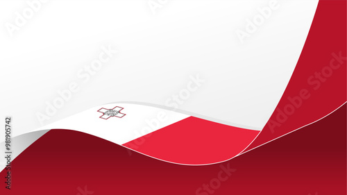 wavy malta flag vector background with copy space for text. malta national day