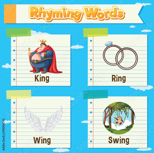 Rhyming Words Illustration