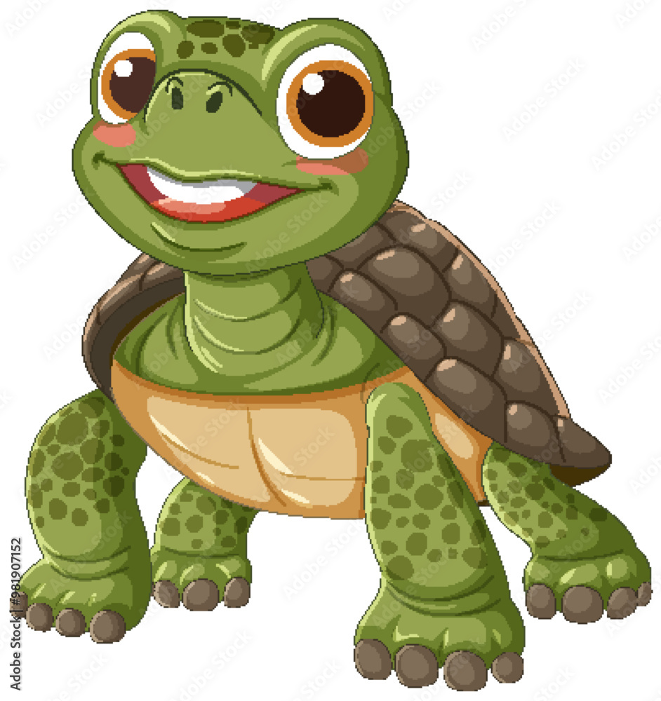 Fototapeta premium Happy Cartoon Turtle Illustration