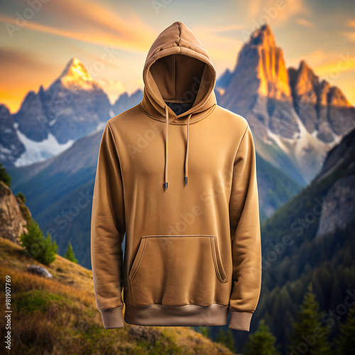 3D rendering Realistic hoodie and sweatshirt mockup Stylish Hoodies Mockup front view photo