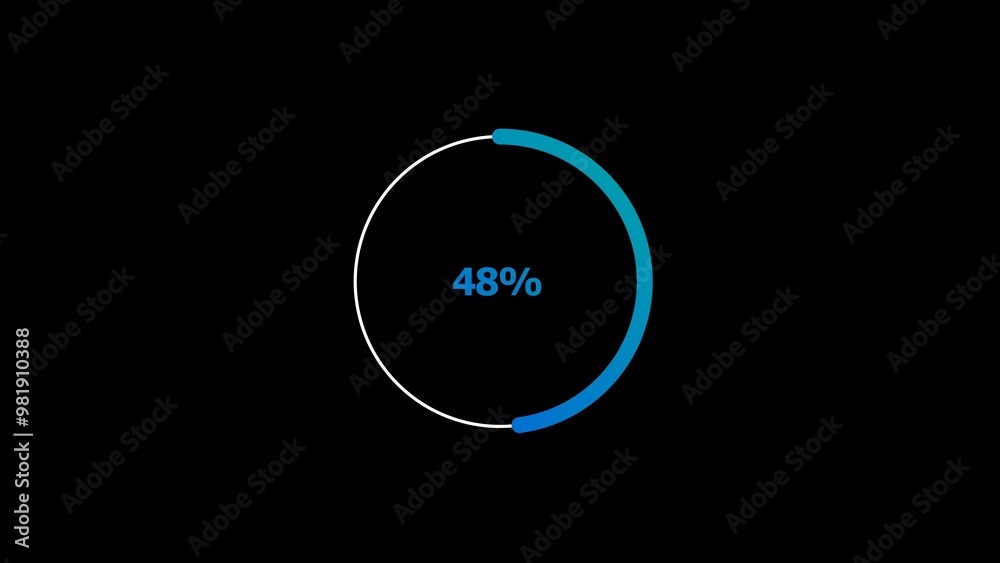 48 percent number circle loading icon pie chart modern design illustration background. 48 percent number circle loading icon pie chart modern design illustration background.
