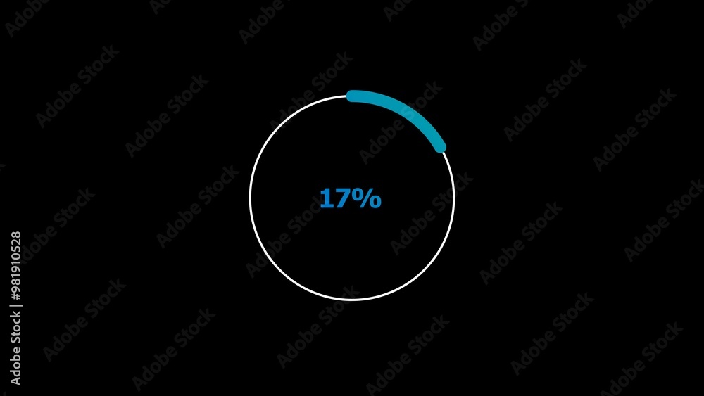 17 percent number circle loading icon pie chart diagrams modern design illustration background.