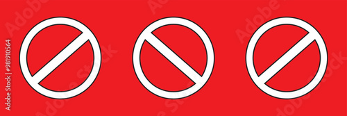 Editable vector stop prohibitions block icon. Perfect for web and app interfaces, presentations, infographics.