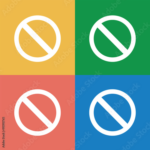 Editable vector stop prohibitions block icon. Perfect for web and app interfaces, presentations, infographics.