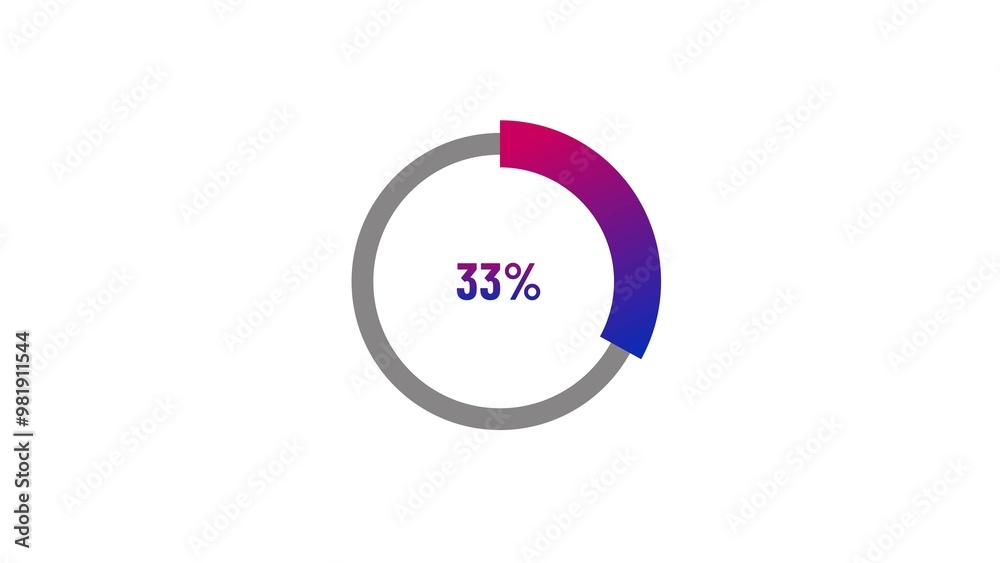 33% number percent circle loading icon pie chart design illustration background. 33% number percent circle loading icon pie chart design illustration background.