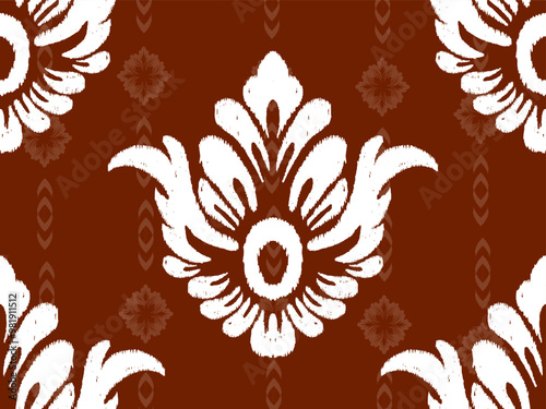 Ikat seamless pattern, geometric design, motif ethnic handmade, Ikat ethnic tribal