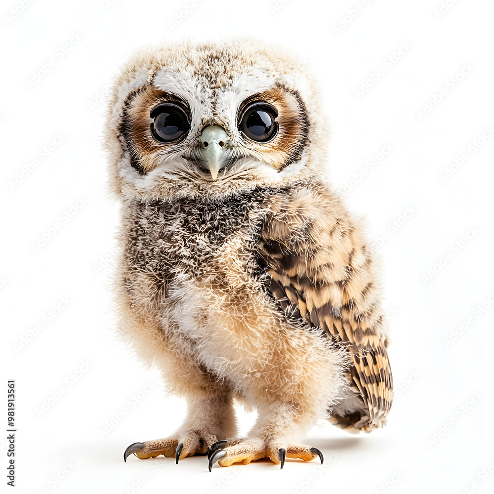 Fototapeta premium Baby Owl isolated on a white background 