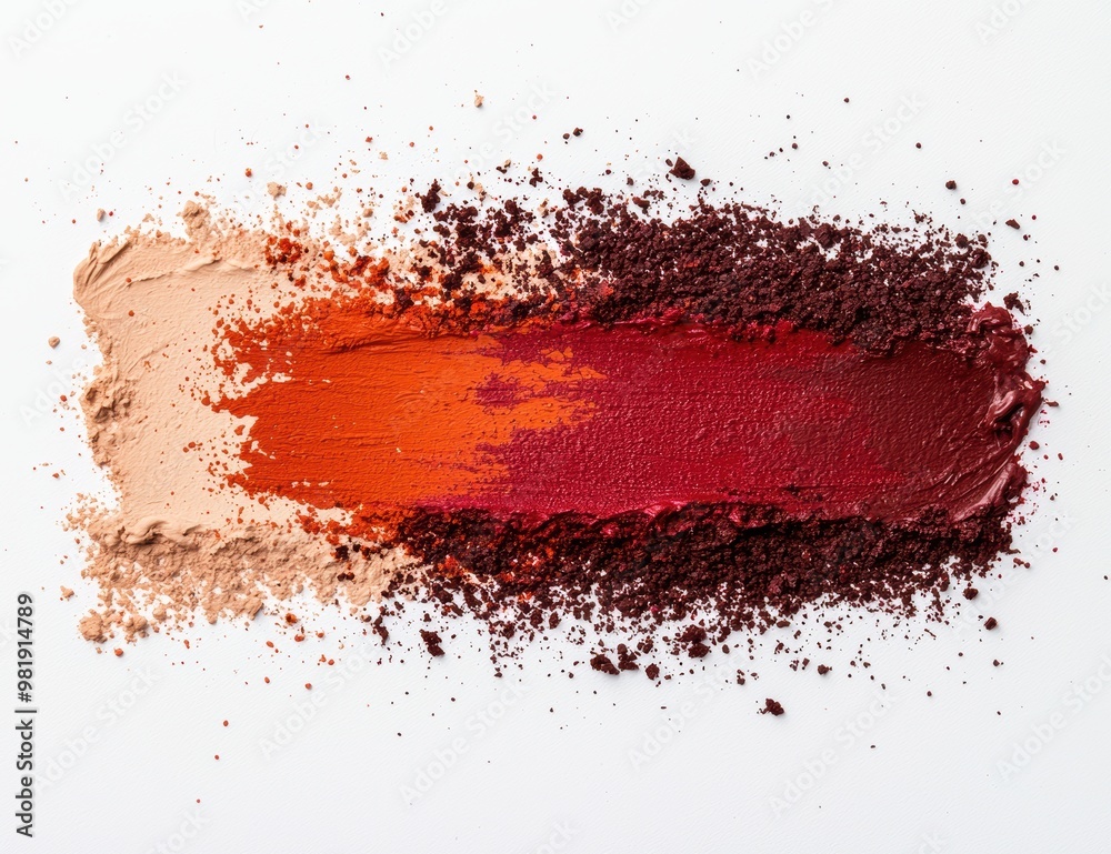 Makeup powder palette with various shades of orange and red Makeup powder palette with various shades of orange and red