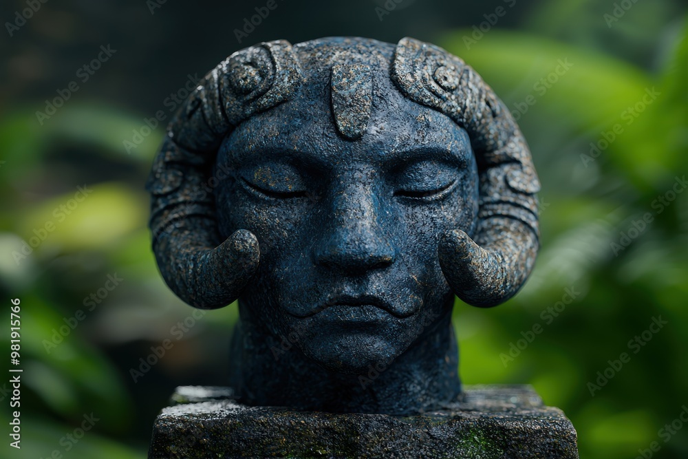 ancient stone sculpture with closed eyes ancient stone sculpture with closed eyes