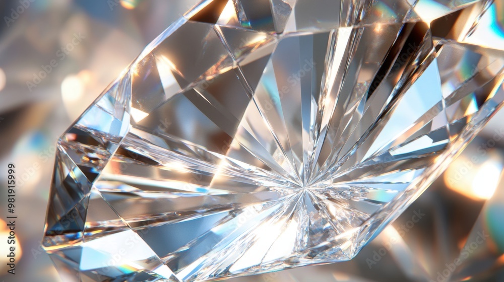 A close-up shot of a diamond facets and reflections, capturing the complexity and beauty of its cut. A close-up shot of a diamond facets and reflections, capturing the complexity and beauty of its cut.