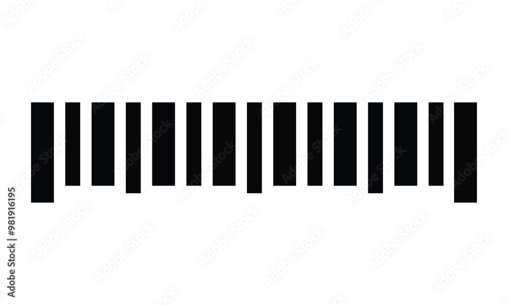 Barcode icon. Product identification code icon. Vertical strip line. Barcode template vector icon. Barcode icon. Product identification code icon. Vertical strip line. Barcode template vector icon.