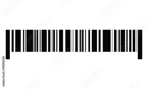 Barcode icon. Product identification code icon. Vertical strip line. Barcode template vector icon. 