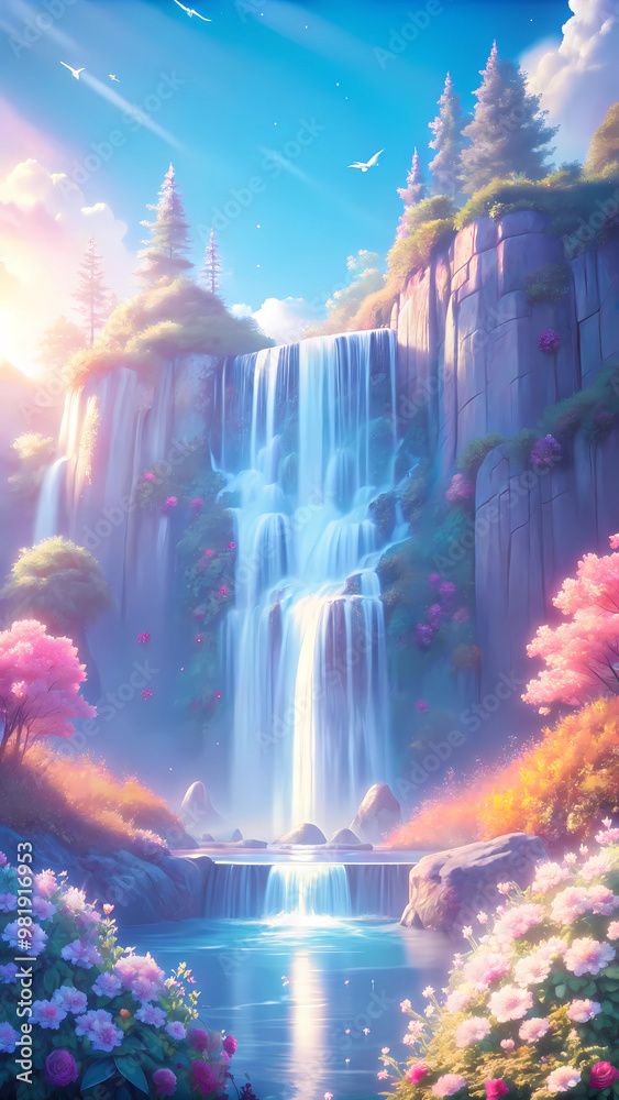 Obraz premium Waterfalls in fantastic colours