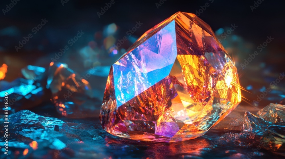 A high-definition image of a gemstone reflections and color dispersion, capturing its unique beauty. A high-definition image of a gemstone reflections and color dispersion, capturing its unique beauty.