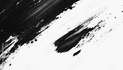 Abstract Grayscale Brush Stroke Art on Canvas