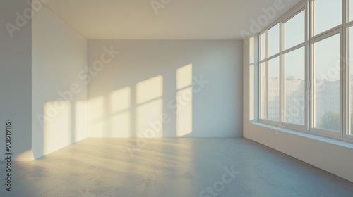 Empty 3d rendering with a clean background providing ample space for content