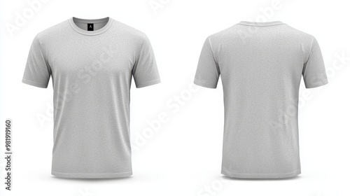 Blank Grey T Shirt Mockup Front and Back View