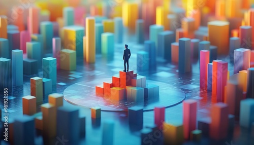 Wallpaper Mural Business Leader Standing Tall in Vibrant Data Landscape Torontodigital.ca