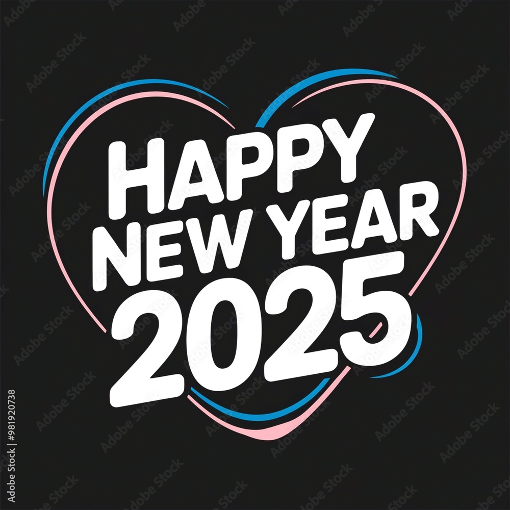 Obraz premium HAPPY NEW YEAR 2025 DESIGN