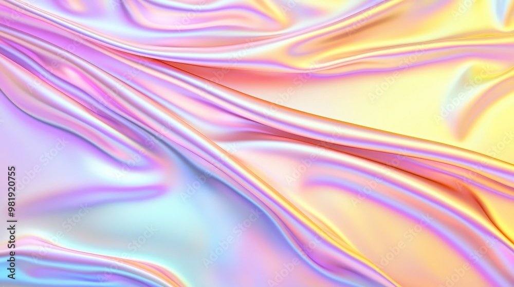 Abstract Holographic Background  Iridescent Texture  Shiny Fabric  Colorful Waves   Pastel Colors   Digital Art   Digital Illustration   Rainbow  Patt