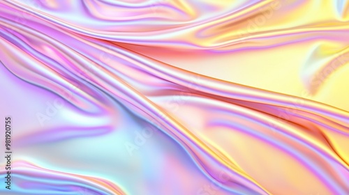 Abstract Holographic Background Iridescent Texture Shiny Fabric Colorful Waves Pastel Colors Digital Art Digital Illustration Rainbow Patt