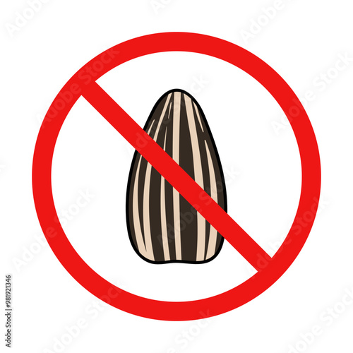 No Sunflower Sign on White Background